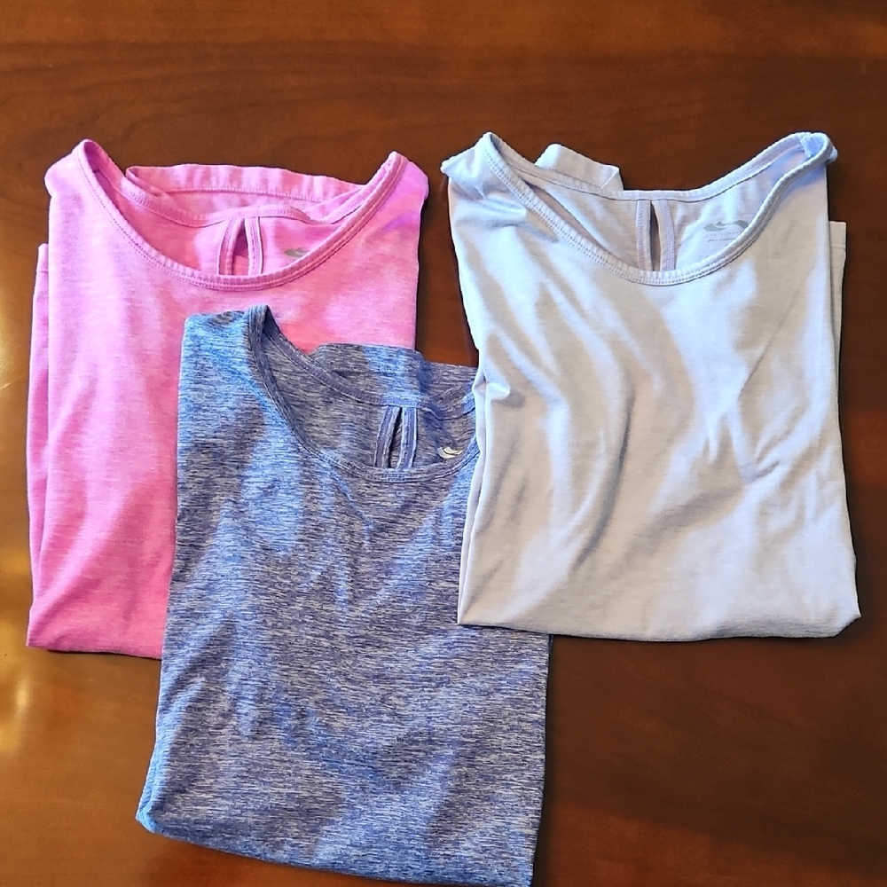 Pink and Blue Short Sleeve Tees Casual Style